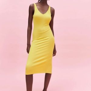 Zara Yellow Midi Dress